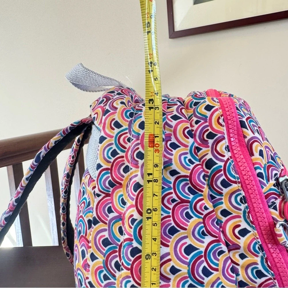 Kipling, Challenger, pink rainbow live light, Peacock, prism, fabric backpack